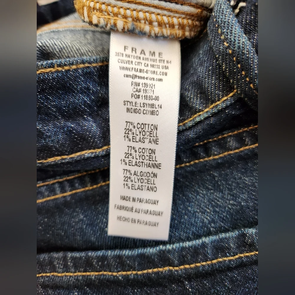 Frame Le Sylvie Slender Straight High Rise Blue Jeans Size 30 - Picture 6 of 12